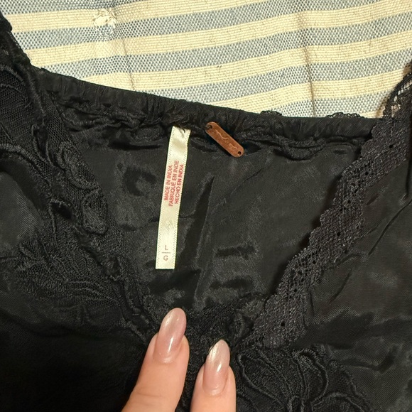 Free People Black Ruffled Top - Picture 3 of 3